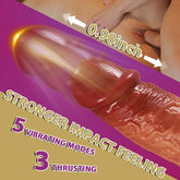 3-in-1 Thrusting 5 Vibrations 42 ¡æ Heating Realistic Non-sticky Blush Dildo 9 Inch